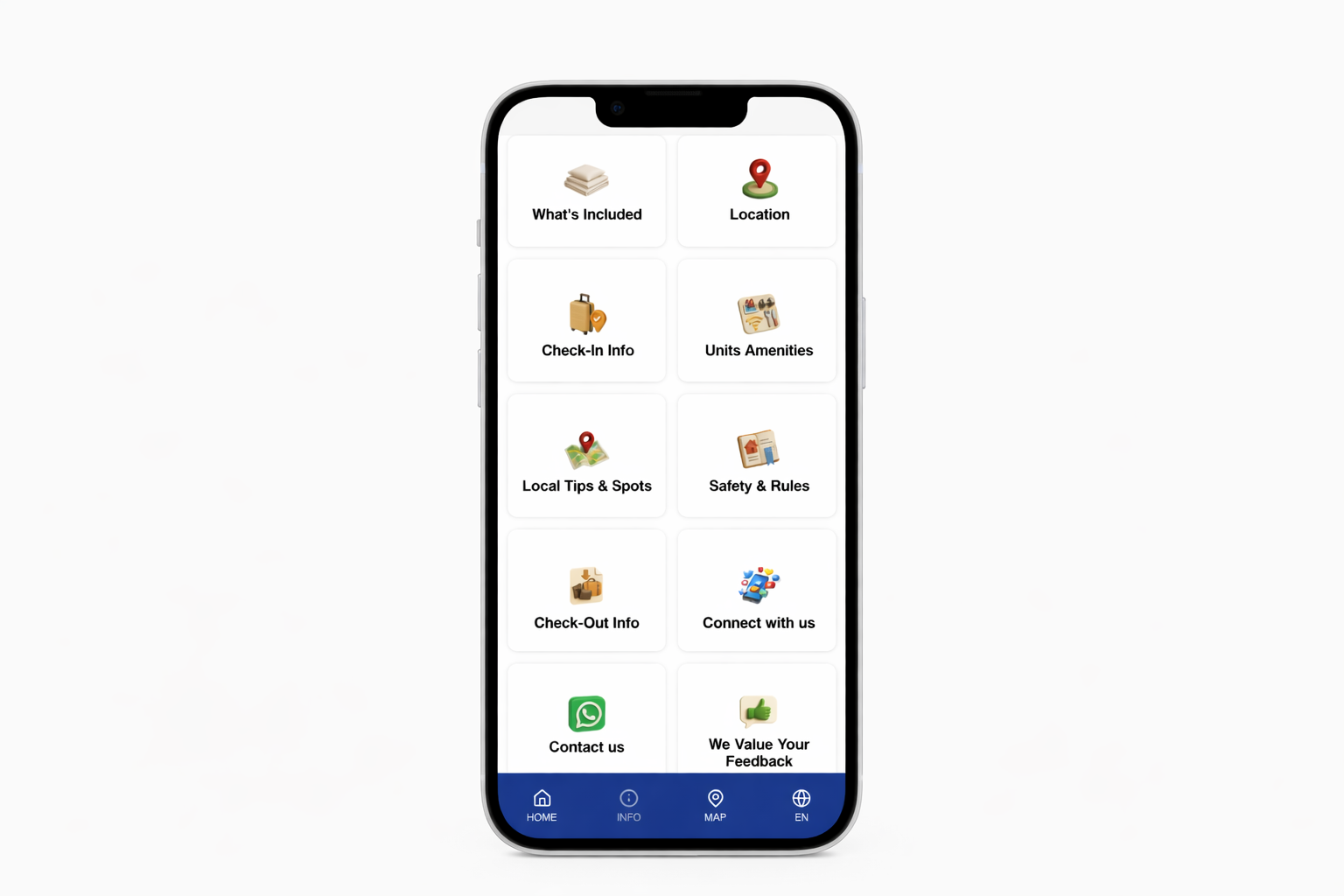 Guest-facing Savvy Butler digital guidebook on a mobile device